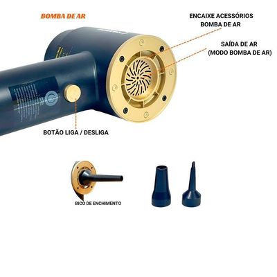 Aspirador 3 Em 1 Portátil Bom-8919 – Aspira Sopra E Infla Multifuncional 110V