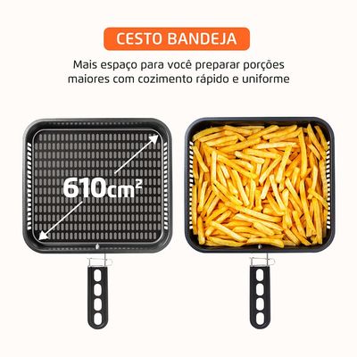 Fritadeira Air Fryer Forno Oven 12L Mondial Inox Preto 2000W - AFON-12L-BIN 220V