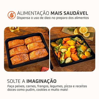 Fritadeira Air Fryer Forno Oven 12L Mondial Inox Preto 2000W - AFON-12L-BIN 220V