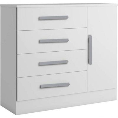 Cômoda 4 Gavetas Com Sapateira - Zeus-branco - Bianchi