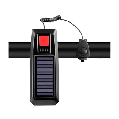 Lanterna E Buzina Solar Para Bicicleta – E Visibilidade Dia E Noite Recarregável Sinalizador