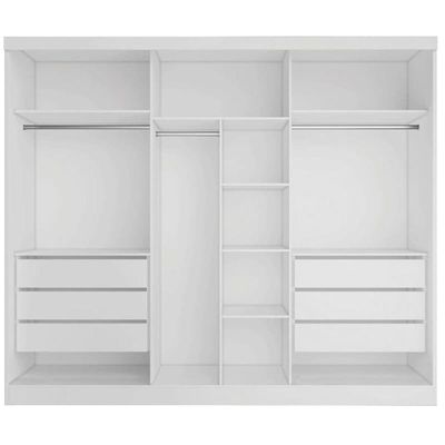 Guarda-roupa Casal Ripado 6 Portas Siena-branco Bianchi