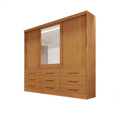 Guarda-roupa Casal 3 Portas Espelho 9 Gavetas 2bianchi