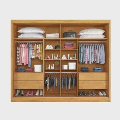 Guarda Roupa Casal 100% Mdf 2 Portas 4 Gavetas - Atlanta - Made Marcs
