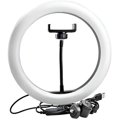 Ring Light 12” 30cm 240 Leds 10w Bivolt Com Suporte Para Celular – 3 Modos De Luz 3200k–5500k Usb