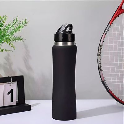 Garrafa Térmica De Bico Canudo Chaveiro 750ml Aço Inox preto