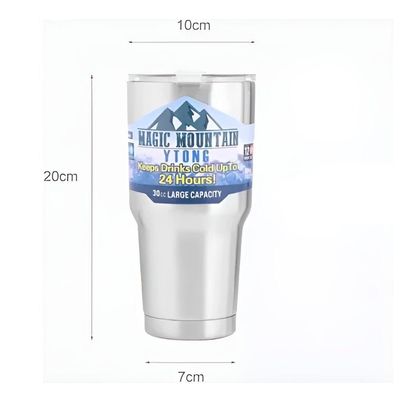 Copo Térmico Dupla Camada Com Canudo Inox 900ml Tampa branco
