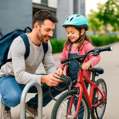 Cadeado Trava Antifurto Para Bicicleta – Corrente Flexível Em Aço 1,50m Com Chaves