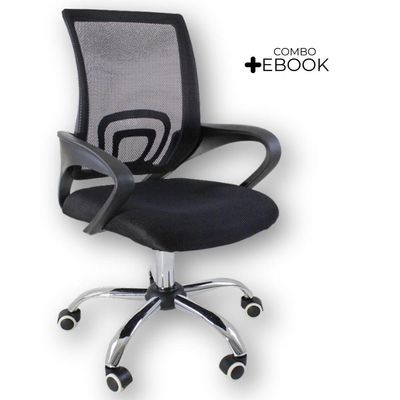Kit 2 Cadeiras Escritório Oficial Begônia Ergonômico Preto
