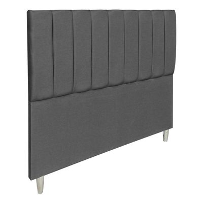 Kit Cabeceira E Calçadeira Recamier Baú Solteiro 0,90m Holanda Suede Grafite - Pallazio