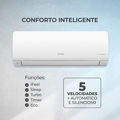 Ar Condicionado Aiwa Split High Wall High Inverter 12.000 Btus Frio AWS-AC-12F-EU 220V