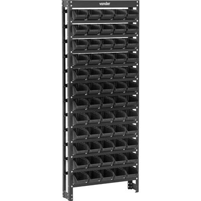 Estante Metálica, Com Gaveteiros Modelo Prático Preto, 60/3 Vonder