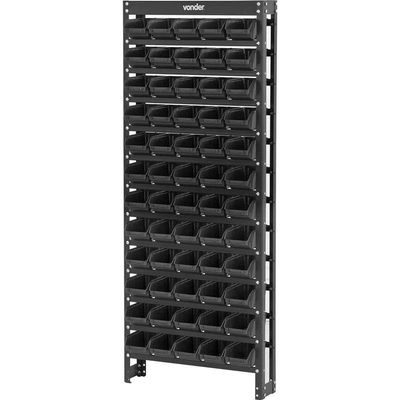 Estante Metálica, Com Gaveteiros Modelo Prático Preto, 60/3 Vonder