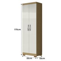 Armário Multiuso 2 Portas New 2000192 Atacama Offf White Com Pés Bronze- Aramóveis