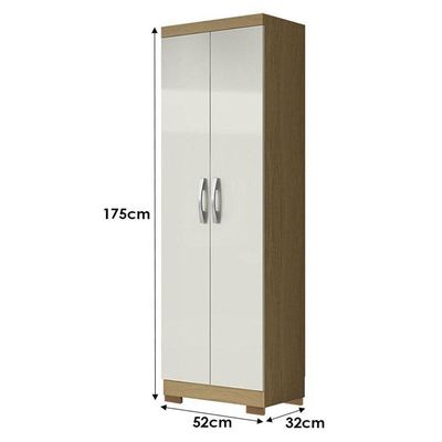 Armário Multiuso 2 Portas New 2000192 Atacama Offf White Com Pés Bronze- Aramóveis