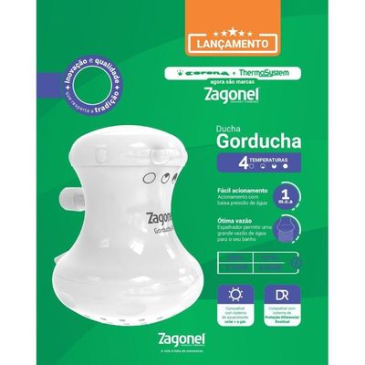 Ducha Gorducha 4 Temperaturas 5700 Watts 220 Volts Branco Dgd4t57220br11 Zagonel Ducha 5700w 220