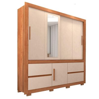 Guarda-roupa Optimus Lux 3 Portas Com Espelho Freijo/off White
