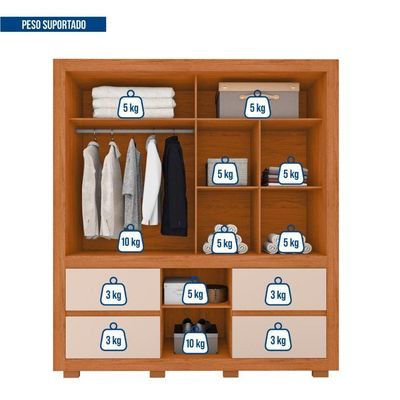 Guarda-roupa Optimus Lux 3 Portas Com Espelho Freijo/off White