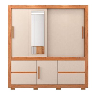 Guarda-roupa Optimus Lux 3 Portas Com Espelho Freijo/off White