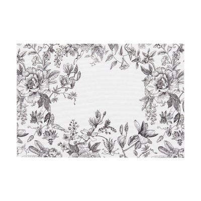 Jogo Americano Copa E Cia 6 Peças Trama Loom Black Garden