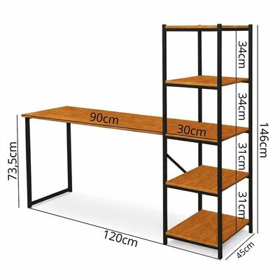 Escrivaninha Mesa Para Estudo E Home Office Tower Klm Store Preto/canela
