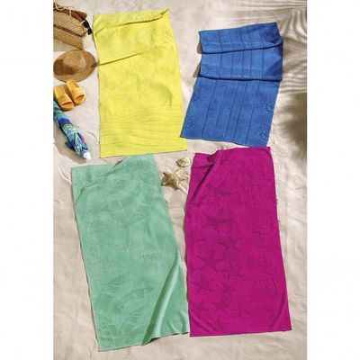 Toalha De Praia Copacabana 420g/m² 01 Peça 1,60m X 70cm 90% Algodão | 10% Poliéster - Marina Azul