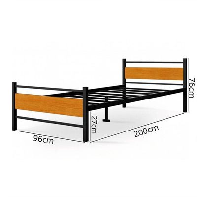 Cama Juvenil Solteiro Lilly Com Colchão Solteiro 88cm Klm Preto/canela
