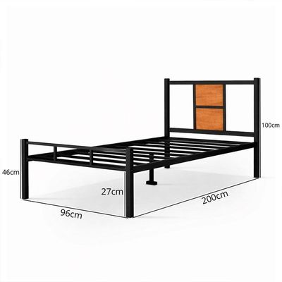 Cama Juvenil Solteiro Ravena Com Colchão Solteiro 88cm Klm Preto/canela
