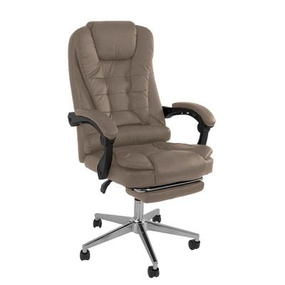 Cadeira De Escritório Oficial Presidente Ergonômic Apoio Pés Bege