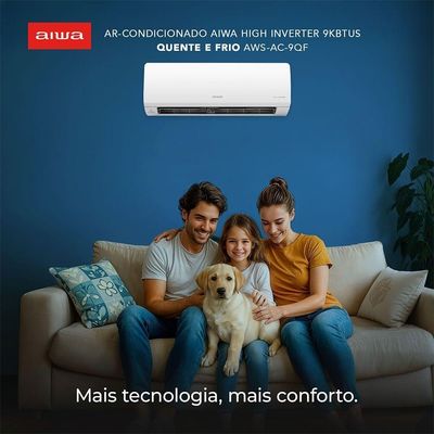 Ar Condicionado Aiwa Split High Wall High Inverter 9.000 Btus Quente E Frio AWS-AC-9QF-EU 220V