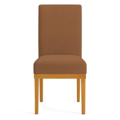 Kit 4 Cadeiras De Jantar Brisa Veludo Base De Madeira - Pallazio Cor Terracota