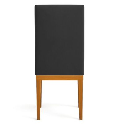 Kit 4 Cadeiras De Jantar Solana Suede Base De Madeira - Pallazio Cor Preto