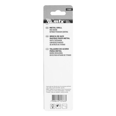 Broca Aço Rápido 6,5mm Haste Sextavada 1pc Mtx