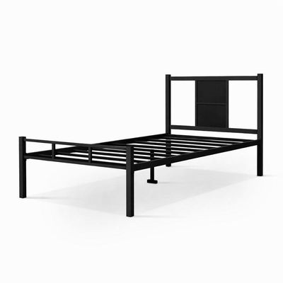 Cama Juvenil Solteiro Ravena Com Colchão Solteiro 88cm Klm Preto/preto
