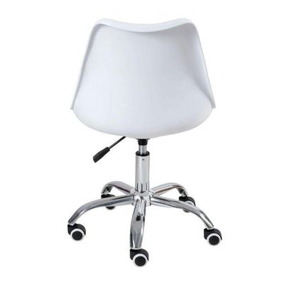 Kit 3 Cadeira Home Office Leda Giratória, Base Cromada Com Rodízios, Regulagem De Altura,branco