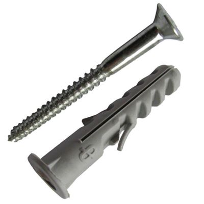 Bucha Nylon 8mm com Anel E Parafuso Para Madeira de Cabeça Chata 5,5x50 Cartela 5 Peças  Pmb632 F