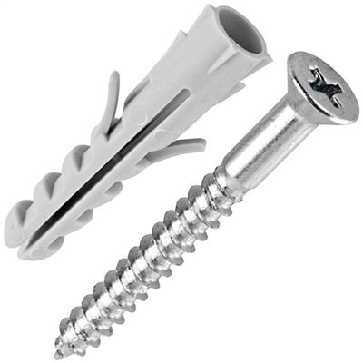 Bucha Nylon 12mm com Parafuso Para Madeira Chato 6,1x65 50 Peças Pmb431 Fox Mix Bucha Nylon 12mm