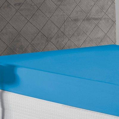 Lençol Com Elástico Queen Nobre 1 Peça 30cm De Altura Malha 100% Algodão - Turquesa