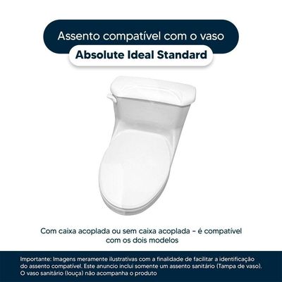 Assento Sanitario Poliester Absolute Azul Cobalto Para Vaso Ideal Standard