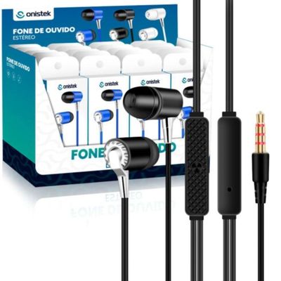 Fone De Ouvido P3 Intra Auricular Fn618 Preto