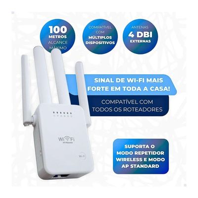 Repetidor De Sinal Wireless 2.4ghz Com 4 Antenas