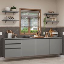 Armário De Cozinha Completa 240cm Suspensa Cinza Nice Madesa 10 Cinza