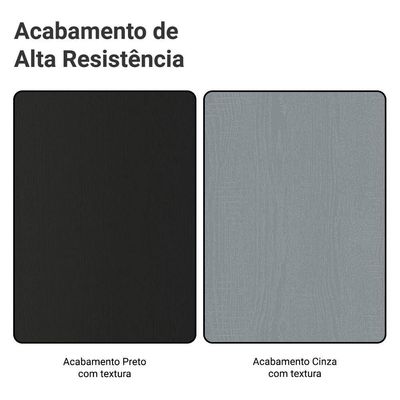 Guarda-roupa Casal Com Pés 3 Portas De Correr De Espelho Preto Cinza Reno Madesa