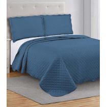 Colcha Grid Queen Camesa Azul