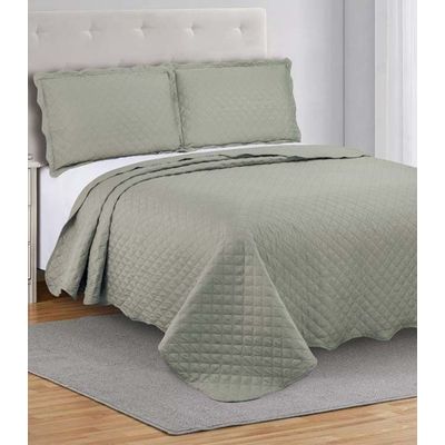 Colcha Grid Casal Camesa Bege UN / Bege