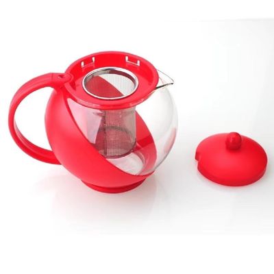 Bule Cha Cafe Infusor Chaleira Vidro 1250ml Cafeteira Inox Jarra Suco Filtro Coador Grande