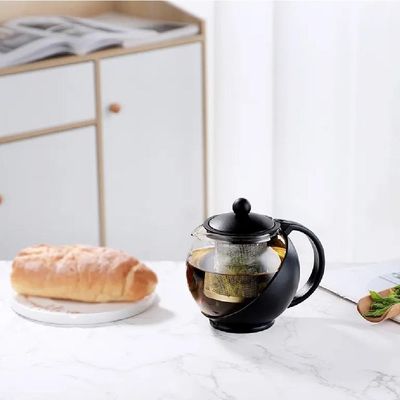 Bule Cha Cafe Infusor Chaleira Vidro 1250ml Cafeteira Inox Jarra Suco Filtro Coador Grande