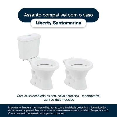 Assento Sanitário Soft Close Liberty Cinza Escuro Para Vaso Santamarina