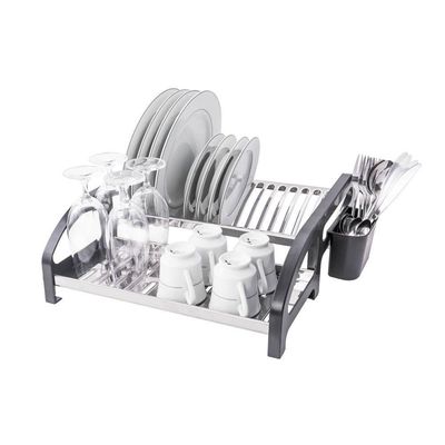 Escorredor 16 Pratos Aço Inox Tipo Cama Preto Domum