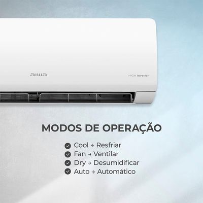 Ar Condicionado AIWA Split High Wall High Inverter 12.000 BTUs Frio AWS-AC-12F-EU 220V 220V